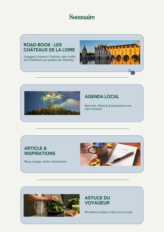 Les Châteaux de la Loire – page intérieure