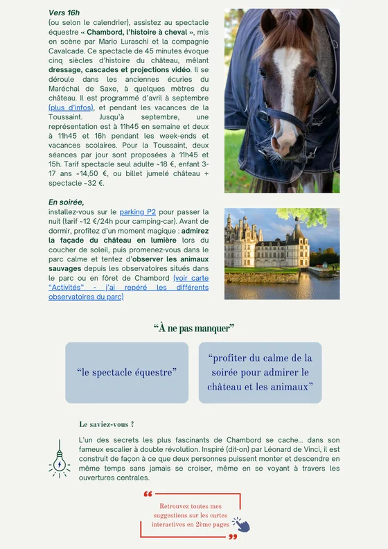 Les Châteaux de la Loire – page intérieure